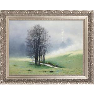 Open Back Wood Frame for 24x30 Canvas Oil Paintings, 2.4 Wide Silver Ornate Art Frame for Portrait Landscape Abstract Artwork, New Home Wedding Gift (Empty Frame, No Glass Cover&Backboard)