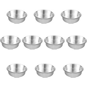 Poker Table Cup Holder Inserts - 10 Pack Stainless Steel Shallow Drop-in Drinks Holders for Casino Game Table Sofa Boat Bench Desk - Small Shallow