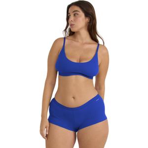 Organic Basics Women's Core Shorty Ribbed Cotton Boyshort Underwear (Vibrant Blue, S)