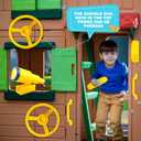 5 Pack Kids Playground Accessories Set Swingset Steering Wheel Plastic Telescope Safety Handles Telephone Toy for Outdoor Playhouse Playset (Color Set 4)