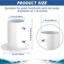 JaGely 4 Pieces 304 Stainless Steel Deck Flanges White Flange Rod End Holder Pool Deck Anchors Pool Handrail Flange for 1.5" Above Ground Pool Ladders and Handrails Installation and Replacement