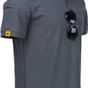 ZITY Mens Polo Shirt Short Sleeve Sports Tactical T-Shirt Athletic Golf Polos Daily Casual Stylish Collared Shirts for Men (Large, Grey)