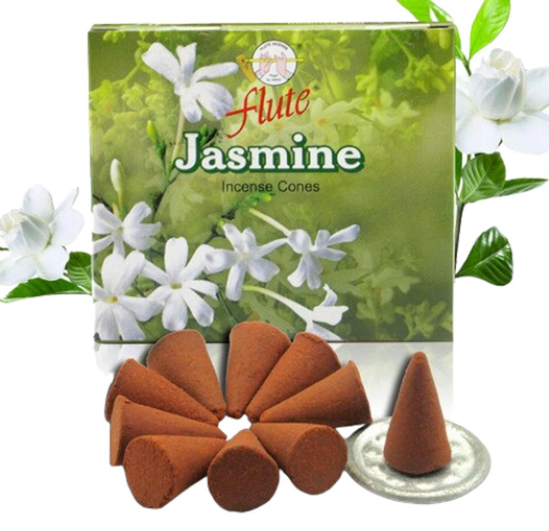 Flute Jasmine Incense Cones 