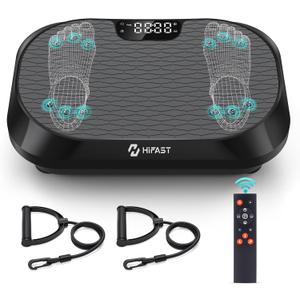 Vibration Plate Exercise Machine with Magnetic Acupoints, Lymphatic Drainage Vibrating Plate with 9 Modes & 120 Adjustable Speeds, 400 Lbs Capacity Whole Body Vibration Platform for Women Men