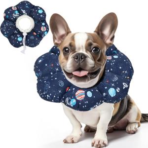 ComSaf Soft Dog Recovery Collar, Protective Adjustable Pet Cone Collar for After Surgery, Comfortable Lightweight Elizabethan Collar for Small Dog Cat Prevent from Licking Wounds, Not Block Vision (L (Neck:7.4-12.9 in))