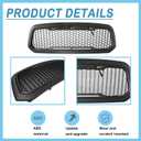 Front Bumper Grille For Dodge Ram 1500 2013-2018 Matte Black ABS Honeycomb Bumper Grill with Amber LED Lights