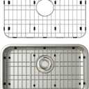 Slideep Sink Rack for Bottom of Sink, Stainless Steel Sink Protector 23"L X 13"W with Rear Drain Hole, Sink Grid Grate with Hole Cover for Kitchen Sink Single Bowl