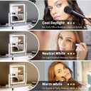 Lighted Makeup Mirror with Smart Touch, 3 Color Modes & Stepless Dimming, for Desk Bedroom Dressing Room, LED Vanity Mirror 13.2" H x 11.2" W