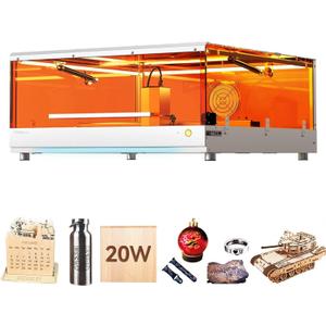 TOOCAA 20W Laser Engraver and Cutter Machine,Professional Software,22" x 22" Bed Size, Class 1 Safety Enclosed Laser Cutter and Lazer Engraving Machines for Tumblers Wood Metal Acrylic
