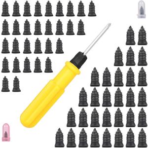 All-in-One Tire Repair Kit, 60PCS Spiral Rubber Nails & Plug Tool for Car, Motorcycle, Truck, Tractor Puncture Fix
