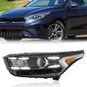 TODO Headlight Assembly Compatible with 2022 2023 2024 Kia Forte GT GT-Line 92101-M7600, Halogen Headlamp with LED DRL, Left Driver Side