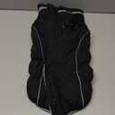 Dog Coat, Warm Dog Winter Coat for Large Dogs, Waterproof Jacket with Harness Built in, Reflective Turtleneck Cold Weather Coats with Zipper,Pet Fleece Vest Snow Jacket, Black L