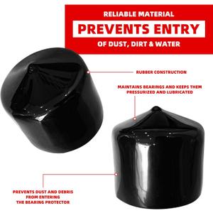 LJZP 2Pcs Bearing Dust Caps, 1.98 Inch Black Rubber Cap Trailer Wheel Hub Dust Covers Bearing Protector Replacement for Bearing Partner Bra for Trailer Boat Wheel