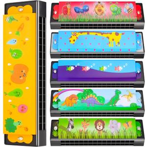 6 Styles Harmonica for Kids Lightweight Harmonicas with Double Row of 16 Holes Kids Harmonica Party Favors for Adult Beginners Musical Instrument Toy