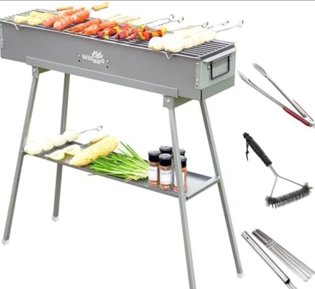 WILLBBQ Charcoal Grills Commercial Quality Portable Multiple Size Hibachi BBQ Lamb Skewer Folded Camping Barbecue Grill(31.6x7.1x5.1 inch With Accessories) WILLBBQ Charcoal Grills Commercial Quality Portable Multiple Size Hibachi BBQ Lamb Skewer Folded Camping Barbecue Grill(31.6x7.1x5.1 inch With Accessories)