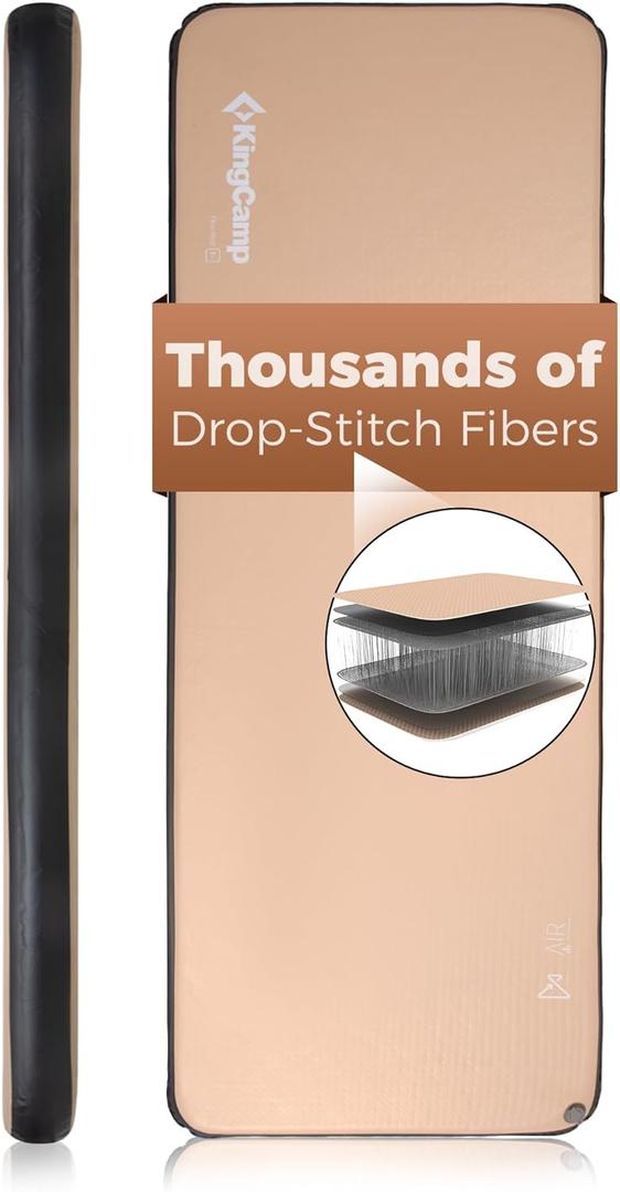 Kingcamp FLEXIREST Inflatable Sleeping Pad for Camping, No Sag PVC-Free High-Support Air Camping Mattress Single Twin Double Sleeping Mat for Car Tent Outdoor Glamping Cot Travel, 1100lbs Capacity (Single (79"x30"x2"))