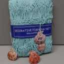 Rosoz Nature Fish Net Wall Decoration with Shells, Ocean Themed Wall Hangings Fishing Net Party Decor for Pirate Party,Wedding,Photographing Decoration (Aqua) (One Size)