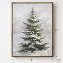 Christmas Decorations-18“ x 24" Lighted Framed Snowy Tree Canvas Wall Decor
