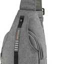 WATERFLY Small Crossbody Sling Backpack Anti Theft Backpack for Traveling Chest Bags for Men&Women Multipurpose Casual Daypack Hiking Shoulder Bag (Gray)