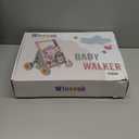 Wooden Baby Walker with Wheels, Speed & Height Adjustable, Baby Push Walker for 6-12 18 Months Boys Girls, Montessori Walker Toy for 1 Year Old Kids, Learning to Walk & Sit-to-Stand Activity Center