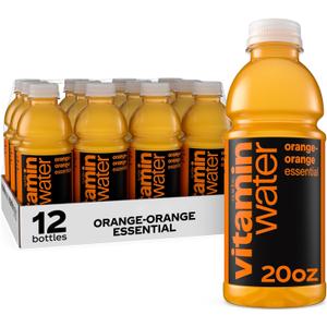 vitaminwater Essential Orange-Orange, Flavored Water Beverage, 20 fl oz Bottles, 12 Pack, Best By Nov. 10, 2025