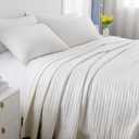 Max Oversized California King Quilt Set 112"x106"Soft Washed Lightweight Bedspread,Multi-Lock Quilting,Minimalist Nordic Bedding, Spring & Summer Quilt Set (1 Quilt + 2 Pillow Shams), Cream White