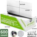 600 Count Pre-Cut Aluminum Foil Sheets, 12" x 10.6" Inch Pre Cut Aluminum Foil sheets for Restaurant Use, Disposable Foil Sheets for Food, Hot Dogs, and Sandwiches