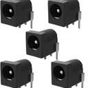 Breadboard-Friendly 2.1mm PCB Mounting Female DC Power Barrel Jack (5 PCS DC Power Jack)