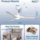 Depuley 42-Inch Ceiling Fan with Light: White 3 Blade Outdoor Fans for Patios - Dimmable Indoor Ceiling Fan with Remote Control Fandelier for Bedroom Ultra Quiet DC Motor Reversible 6 Speed