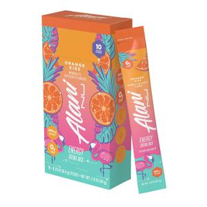 Alani Nu ORANGE KISS Energy Sticks, Energy Drink Powder, 200mg Caffeine, Pre Workout Performance with Antioxidants, On-The-Go Drink Mix, Biotin, B Vitamins, Zero Sugar, 5-10 Calories, 10 Pack (EXP 02/01/28)