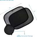 Enovoe Car Window Shades for Baby (4 Pack) - 21"x14" - Sun Shade Blocker, Cling - Glare Shield and UV Rays Protection for Your Child - Side Windows Screens for SUV- Mesh Window Shades for Car Baby