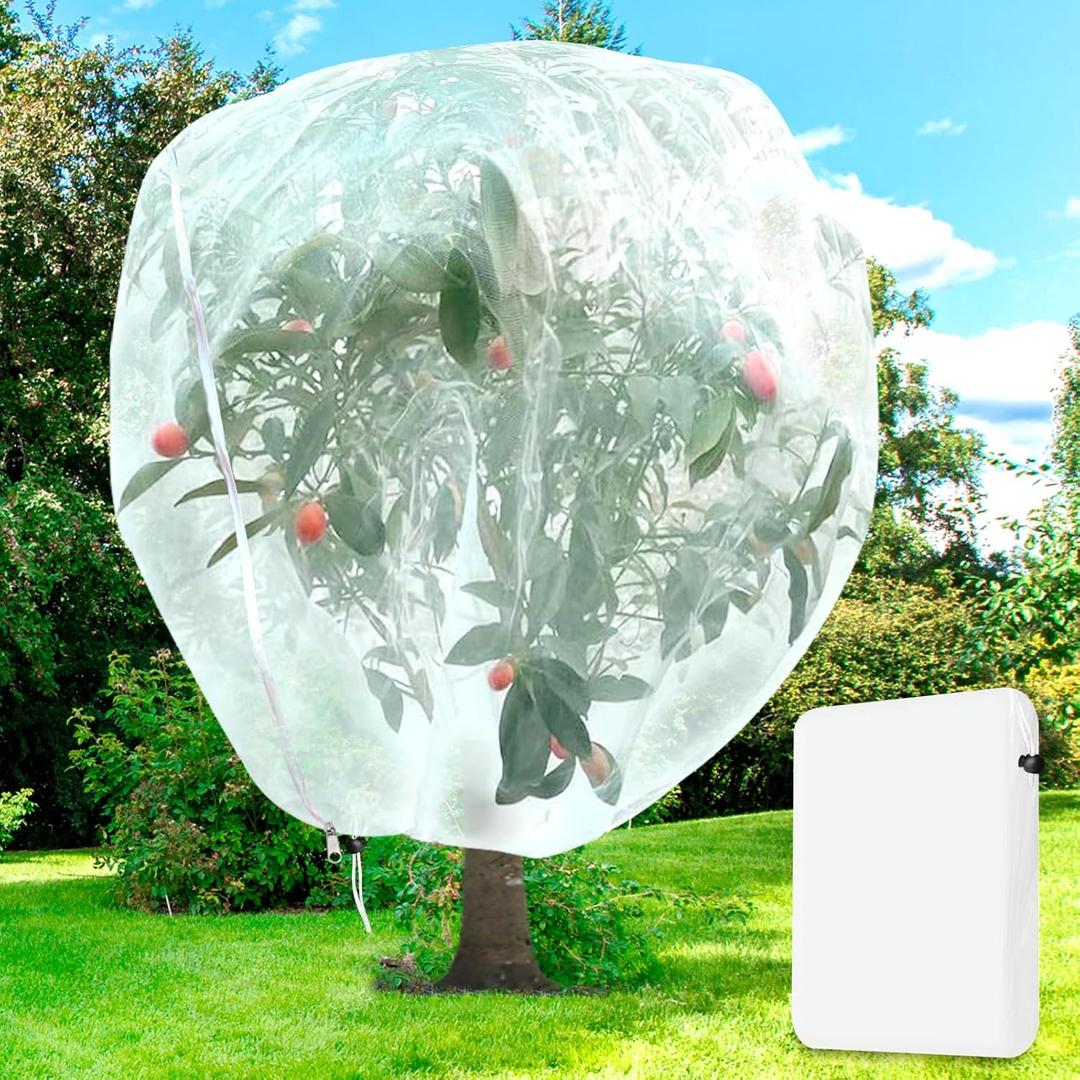 Fruit Tree Netting 6 * 7ft 1 Pack,Garden Netting for Blueberry Bushes,Vegetables,Flowers,Bird Netting Pest Barrier with Drawstring Zipper