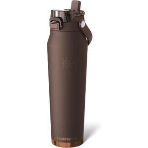 Frost Buddy 32oz Insulated Water Bottle with Straw & Chug Lid | Leak-Proof Stainless Steel | 24-Hours Cold | Sweat-Proof, Cup Holder Friendly | Ideal for Gym, Travel, Sports & Everyday Hydration (Espresso)