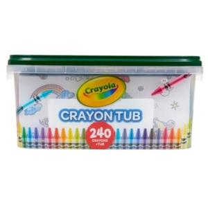 Crayola Crayon Tub (240ct), Bulk Crayons for Kids, Stocking Stuffers for Kids, Holiday & Christmas Gifts for Toddlers, Bag Fillers, Classroom Art Supplies, Ages 3+