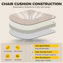 downluxe Indoor Chair Cushions for Dining Chairs, Kitchen Chair Pads with Ties and Non-Slip Backing, 16" x 16" x 2", Oatmeal Beige, 4 Pack