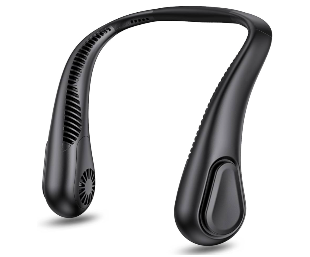 AMACOOL Bladeless Neck Fan Portable Personal Fan 5000mAh Rechargeable Battery Operated Wearable Fan for Women Men Outdoor Sport Travel Patio Garden Work Home Kitchen(Black)