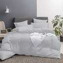 Duvet Cover Super King Plus 120x120 Size Luxurious 3 Piece Duvet Cover (1 Duvet Cover & 2 Pillow Sham) with Zipper Closer & Corner Ties 100% Natural Cotton Soft & Cozy, Silver Grey