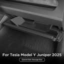 LUCKEASY Glove Organizer for Tesla Model Y Juniper 2025 2026 Glove Box Storage Box Tray Organizer Accessories TPE Storage Tray Black