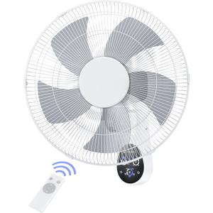 Mirdred Wall Mount Fan, 16 Inch 5 Blades 5 Speeds Wall Fan with Remote Control, 90 Degree 8 Hour Timer Oscillating Fans for Bedroom Home Kitchen (Dark White)