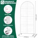 Asee'm Grid Wall Panels Display Stand 2' x 5.2' FT White Movable Wire Grid Wall Display Rack Heavy Floorstanding Detachable Girdwall Panel with T-Base for Craft Show Rack, Retail Displays 1PCS
