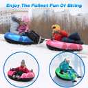 3Pack Snow Tubes, Snow Sled for Kids and Adults, Cold-Resistant Inflatable Snow Tube, Thickened Heavy Duty Sleds for Winter with Handles, Snow Toys, Snow Sleds for Family Activities Outdoor Fun (Green, Pink, Blue)