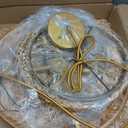 5-Tiered Boho Chandelier Gold,3 Lights Pink Fringe Pendant Light Fixture,Tassel Chandelier for entryway,Dining Room,Baby Nursery,Bedroom