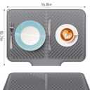 Dish Drying Mat Kitchen Counter - Silicone Dish Drying Pad with Built-in Drain for Sink, Refrigerator and Drawer Liner, Easy Clean, Non-Slip, Heat Resistant, 14.8" x 10.7"