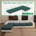 OHSIO Couch Cushion Covers for Sectional Sofa, Stretch Soft Sofa Slipcovers Washable Wear-Resistant Universal Furniture Protector for Living Room(3 Seaters Covers+1 Chaise Cover, Green)