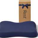 REST Evercool Cooling Pillow, Instant Cool-to-Touch Shell Fabric & Breathable Silicone Sponge Core for All-Night Temperature Regulation & Ergonomic Support, High, Midnight Blue