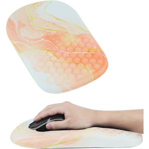 Ergonomic Mouse Pad with Wrist Support, Comfortable Memory Foam Mousepad with Massage Design and Non-Slip PU Base, Wrist Rest Mouse Pad for Office and Home, 12x8 Inch