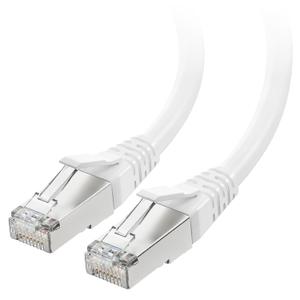 Cable Matters [Cat8 Certified] 40Gbps Shielded Cat 8 Ethernet Cable - 25ft, 2000Mhz Category 8 Ethernet Cord, Cat8 Cable for Gaming, White