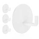 Rise age Adhesive Hooks Heavy Duty Waterproof in Shower Hooks for Hanging Loofah, Towels, Clothes for Bathroom Removable Adhesive Wall Hooks Door Hook Stainless Steel Stick on Hooks 4 Pcs (White)