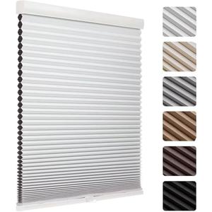 MYshade Cordless Blackout Cellular Shades, 1.5" Honeycomb Window Blinds for Bedroom & Nursery, Thermal Insulated, Noise Reducing, Privacy Shades, Inside or Outside Mount (35" W x 64" H, White)