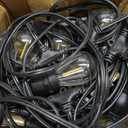 addlon LED Outdoor String Lights 48FT with Edison Vintage Shatterproof Bulbs and Commercial Grade Weatherproof Strand - ETL Listed Decorative Lights for Patio Garden